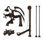 Kingston Brass Vintage Deck Mount Clawfoot Tub Faucet Package, Oil Rubbed Bronze