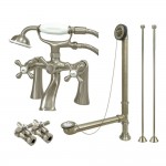 Kingston Brass Vintage Deck Mount Clawfoot Tub Faucet Package, Brushed Nickel