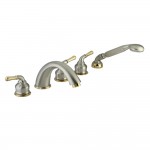 Kingston Brass Magellan Roman Tub Faucet with Hand Shower, Brushed Nickel/Polished Brass