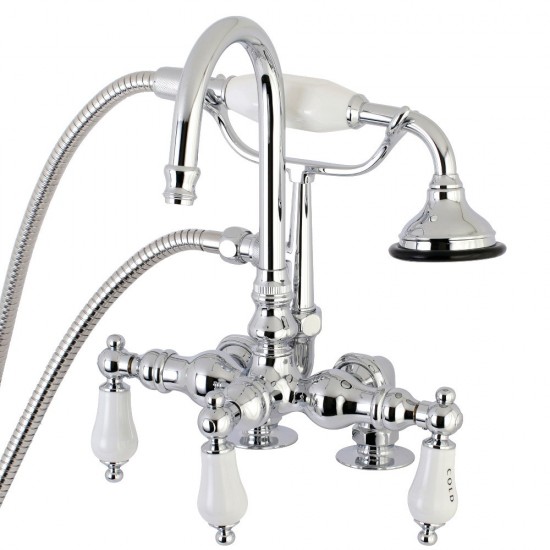 Aqua Vintage Vintage Clawfoot Tub Faucet with Hand Shower, Polished Chrome