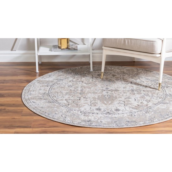 Rug Unique Loom Portland Ivory Round 5' 0 x 5' 0