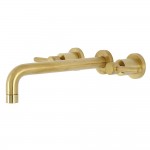 Kingston Brass Concord 2-Handle Wall Mount Roman Tub Faucet, Brushed Brass