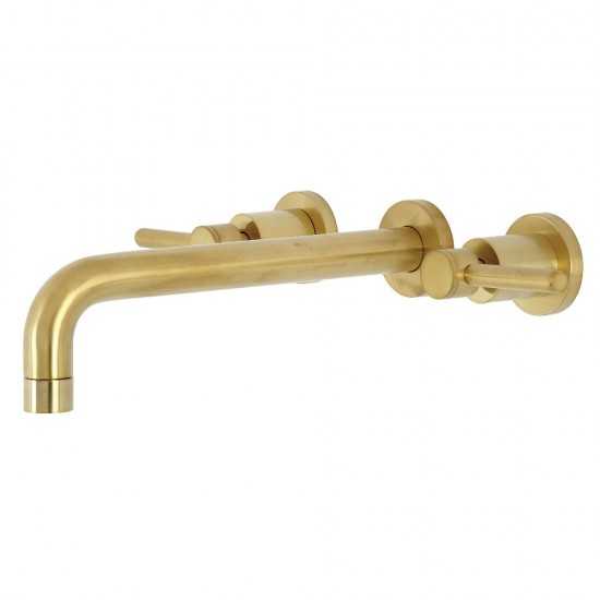 Kingston Brass Concord 2-Handle Wall Mount Roman Tub Faucet, Brushed Brass