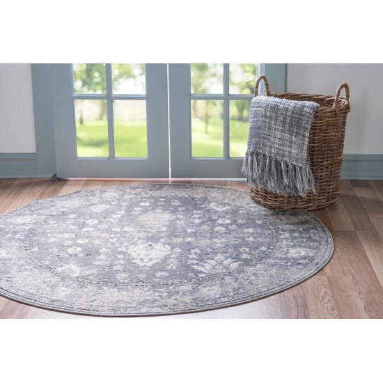 Rug Unique Loom Portland Gray Round 5' 0 x 5' 0