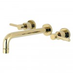 Kingston Brass Concord 2-Handle Wall Mount Roman Tub Faucet, Polished Brass