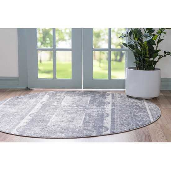 Rug Unique Loom Portland Gray Round 5' 0 x 5' 0