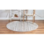 Rug Unique Loom Portland Tan Round 5' 0 x 5' 0