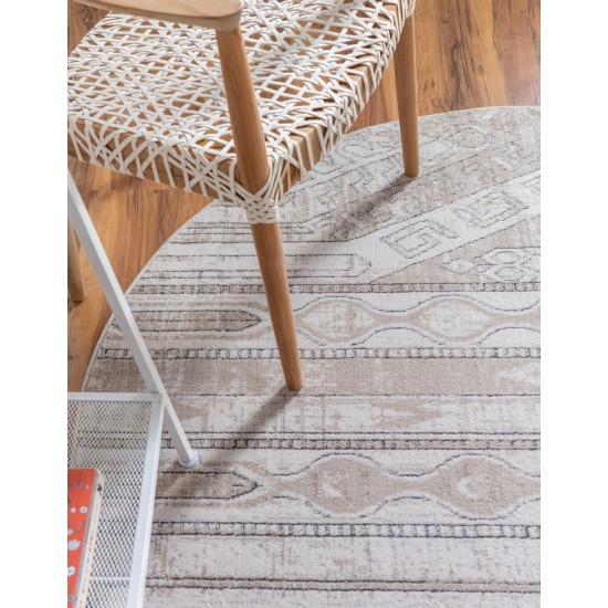 Rug Unique Loom Portland Tan Round 5' 0 x 5' 0