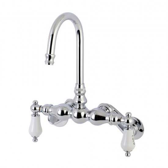 Aqua Vintage Vintage Adjustable Center Wall Mount Tub Faucet, Polished Chrome