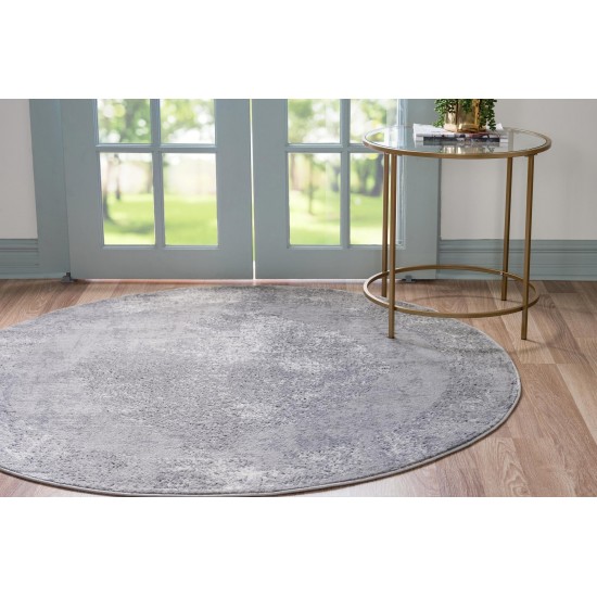 Rug Unique Loom Portland Light Gray Round 3' 3 x 3' 3