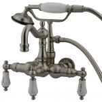 Kingston Brass Vintage 3-3/8-Inch Wall Mount Tub Faucet, Brushed Nickel