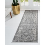 Rug Unique Loom Portland Gray Runner 2' 2 x 12' 0