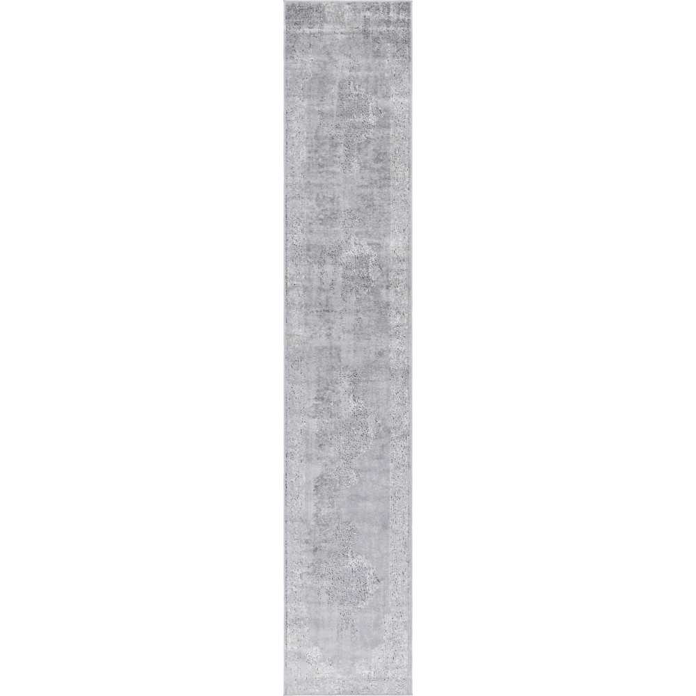 Rug Unique Loom Portland Light Gray Runner 2' 2 x 12' 0