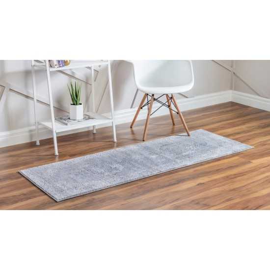 Rug Unique Loom Portland Light Gray Runner 2' 2 x 12' 0