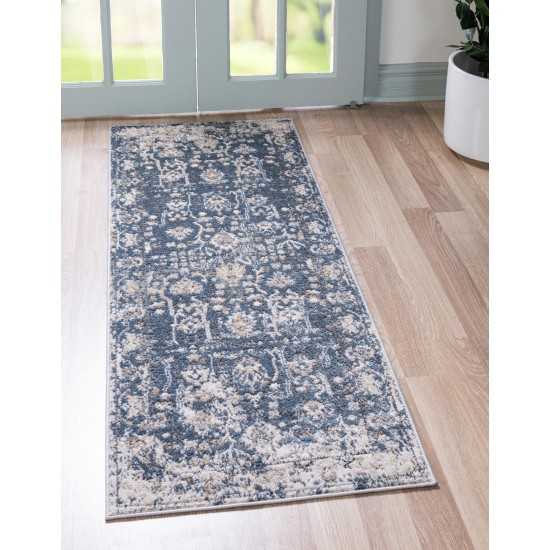 Rug Unique Loom Portland Blue Runner 2' 2 x 12' 0