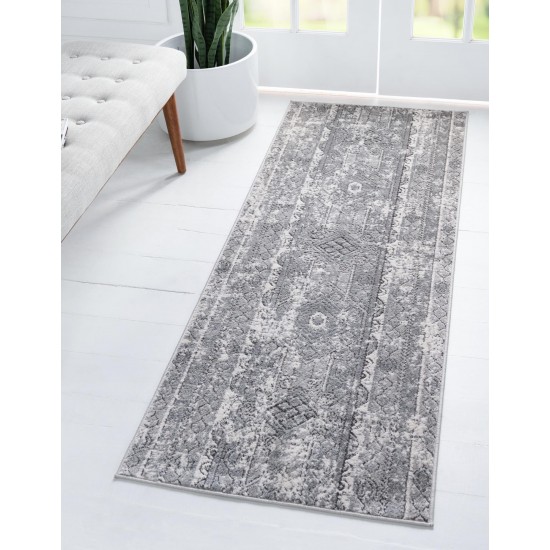 Rug Unique Loom Portland Gray Runner 2' 2 x 12' 0