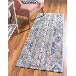 Rug Unique Loom Portland Navy Blue Runner 2' 2 x 12' 0