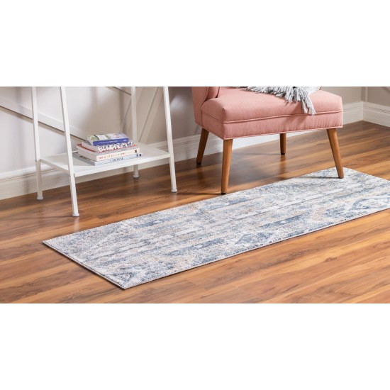 Rug Unique Loom Portland Navy Blue Runner 2' 2 x 12' 0
