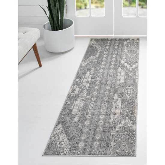 Rug Unique Loom Portland Gray Runner 2' 2 x 12' 0