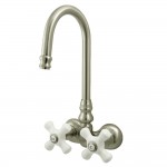 Kingston Brass Vintage 3-3/8-Inch Wall Mount Tub Faucet, Brushed Nickel