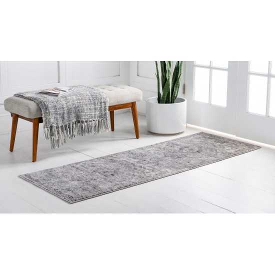 Rug Unique Loom Portland Light Gray Runner 2' 2 x 8' 0