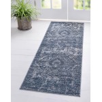 Rug Unique Loom Portland Blue Runner 2' 2 x 8' 0