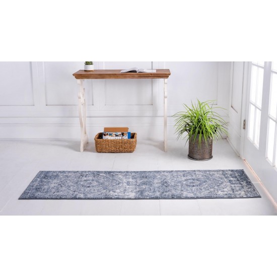 Rug Unique Loom Portland Blue Runner 2' 2 x 8' 0