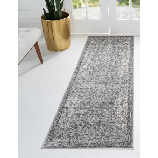 Rug Unique Loom Portland Gray Runner 2' 2 x 8' 0