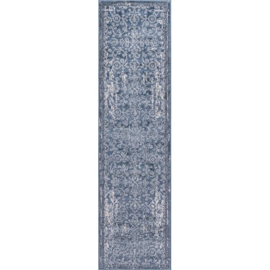 Rug Unique Loom Portland Blue Runner 2' 2 x 8' 0