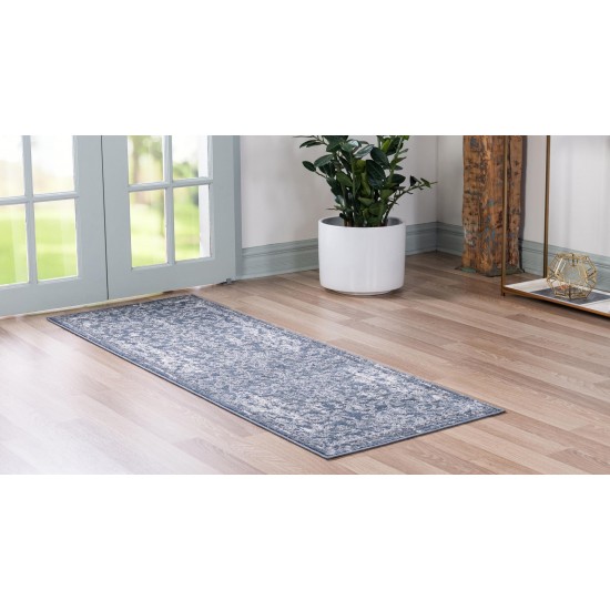 Rug Unique Loom Portland Blue Runner 2' 2 x 8' 0