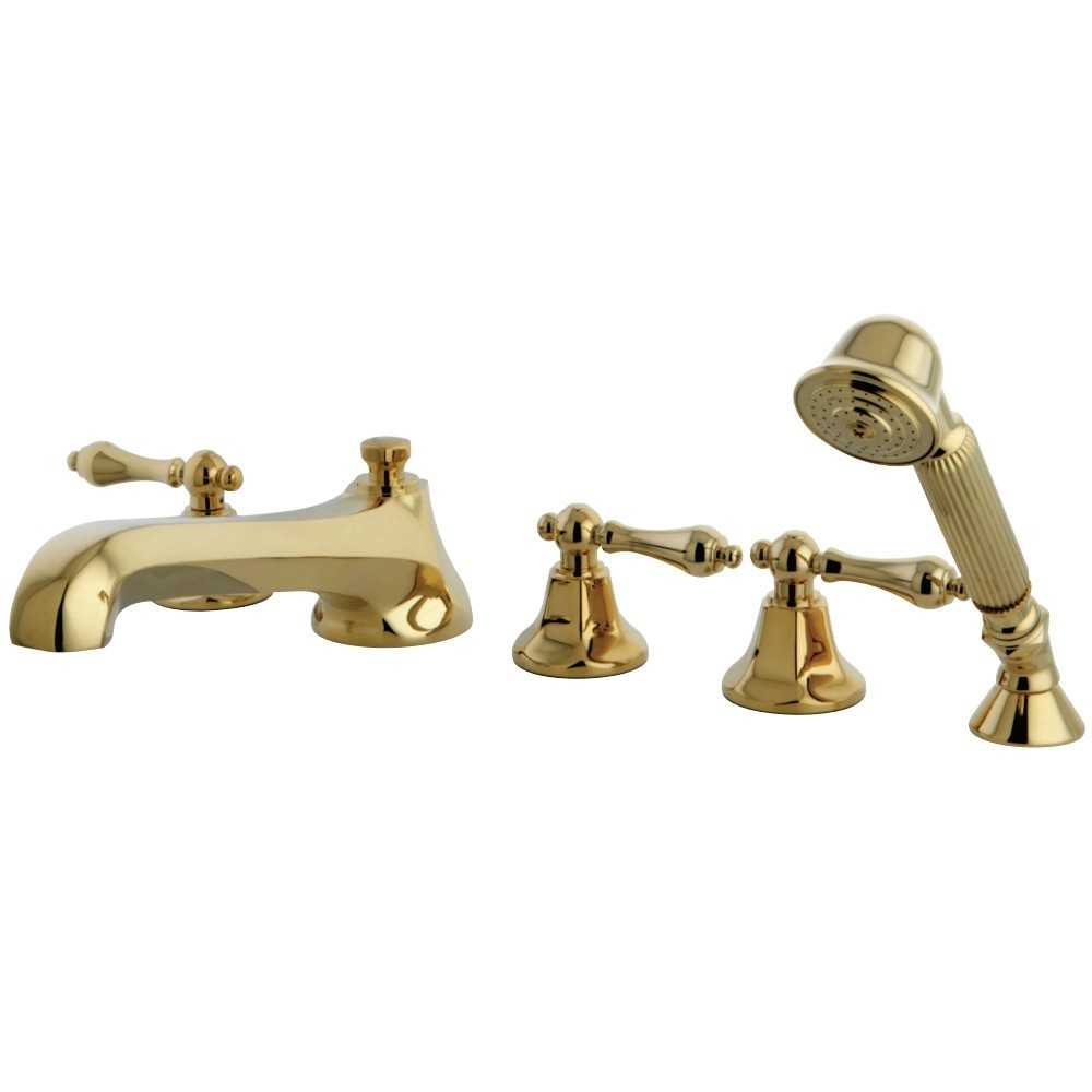 Kingston Brass Roman Tub Faucet with Hand Shower, Polished Brass