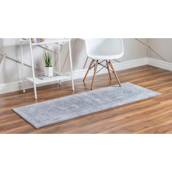 Rug Unique Loom Portland Light Gray Runner 2' 2 x 8' 0