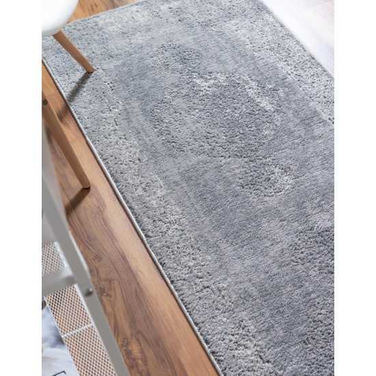 Rug Unique Loom Portland Light Gray Runner 2' 2 x 8' 0