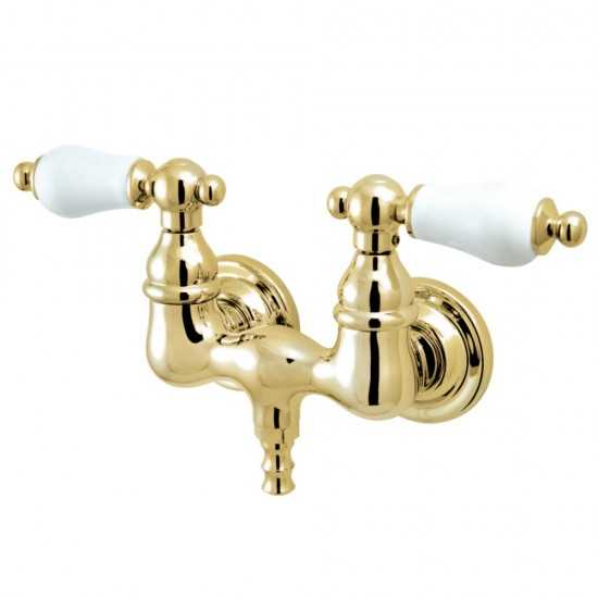 Kingston Brass Vintage 3-3/8-Inch Wall Mount Tub Faucet, Polished Brass