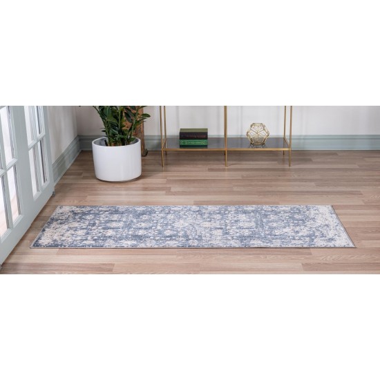 Rug Unique Loom Portland Blue Runner 2' 2 x 8' 0