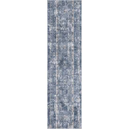 Rug Unique Loom Portland Blue Runner 2' 2 x 8' 0