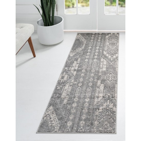 Rug Unique Loom Portland Gray Runner 2' 2 x 8' 0