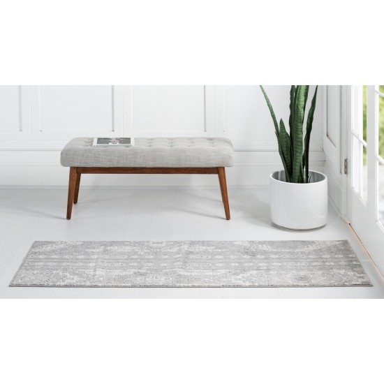 Rug Unique Loom Portland Gray Runner 2' 2 x 8' 0