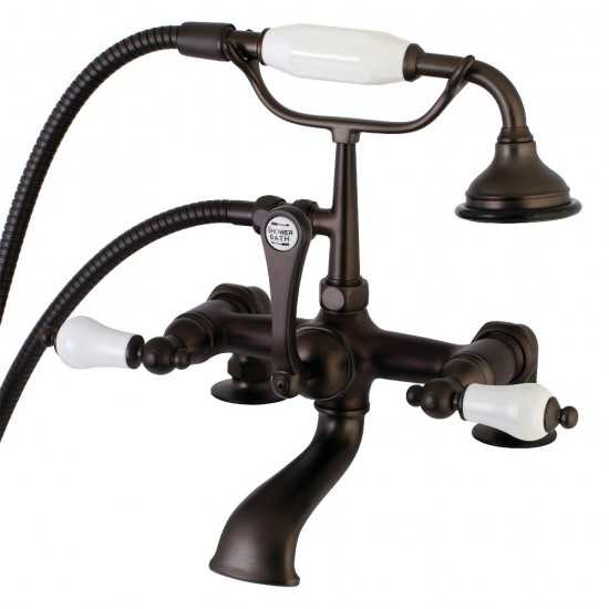 Aqua Vintage Vintage 7-Inch Tub Faucet with Hand Shower, Oil Rubbed Bronze