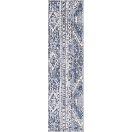 Rug Unique Loom Portland Blue Runner 2' 2 x 8' 0