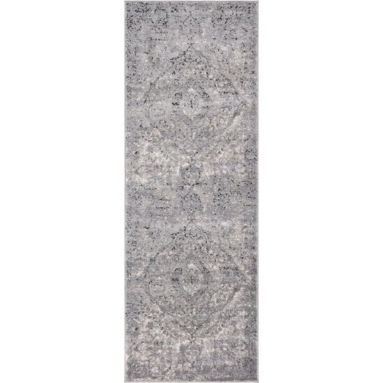 Rug Unique Loom Portland Light Gray Runner 2' 2 x 6' 0