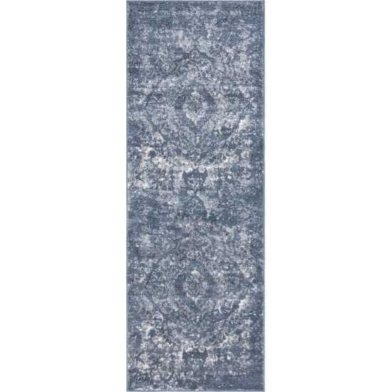 Rug Unique Loom Portland Blue Runner 2' 2 x 6' 0