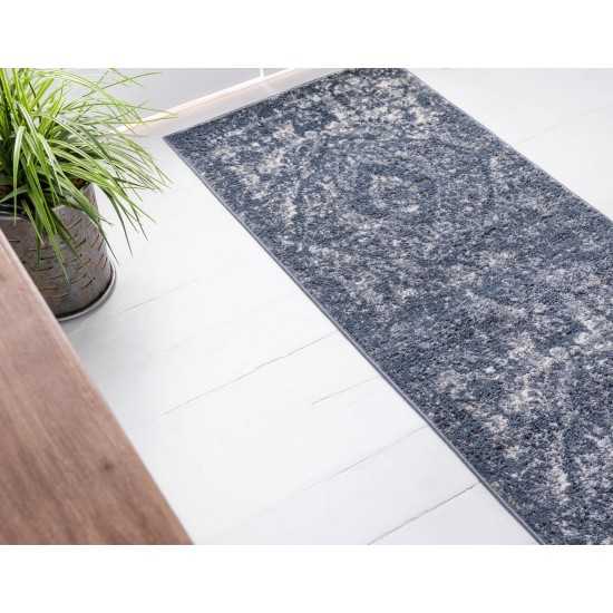 Rug Unique Loom Portland Blue Runner 2' 2 x 6' 0