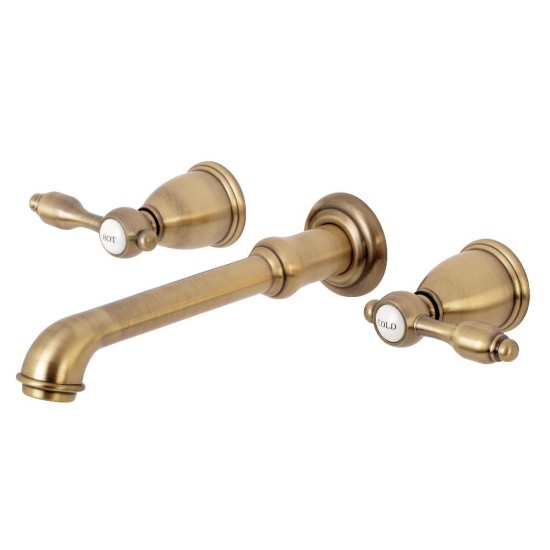 Kingston Brass Tudor 2-Handle Wall Mount Roman Tub Faucet, Antique Brass