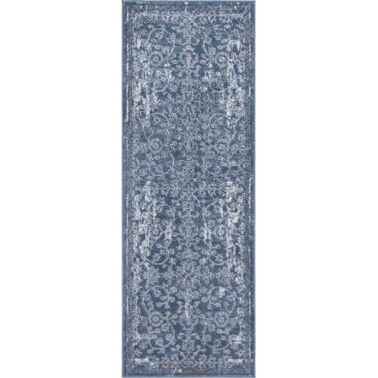 Rug Unique Loom Portland Blue Runner 2' 2 x 6' 0