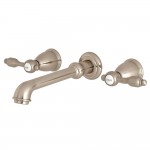 Kingston Brass Tudor 2-Handle Wall Mount Roman Tub Faucet, Brushed Nickel