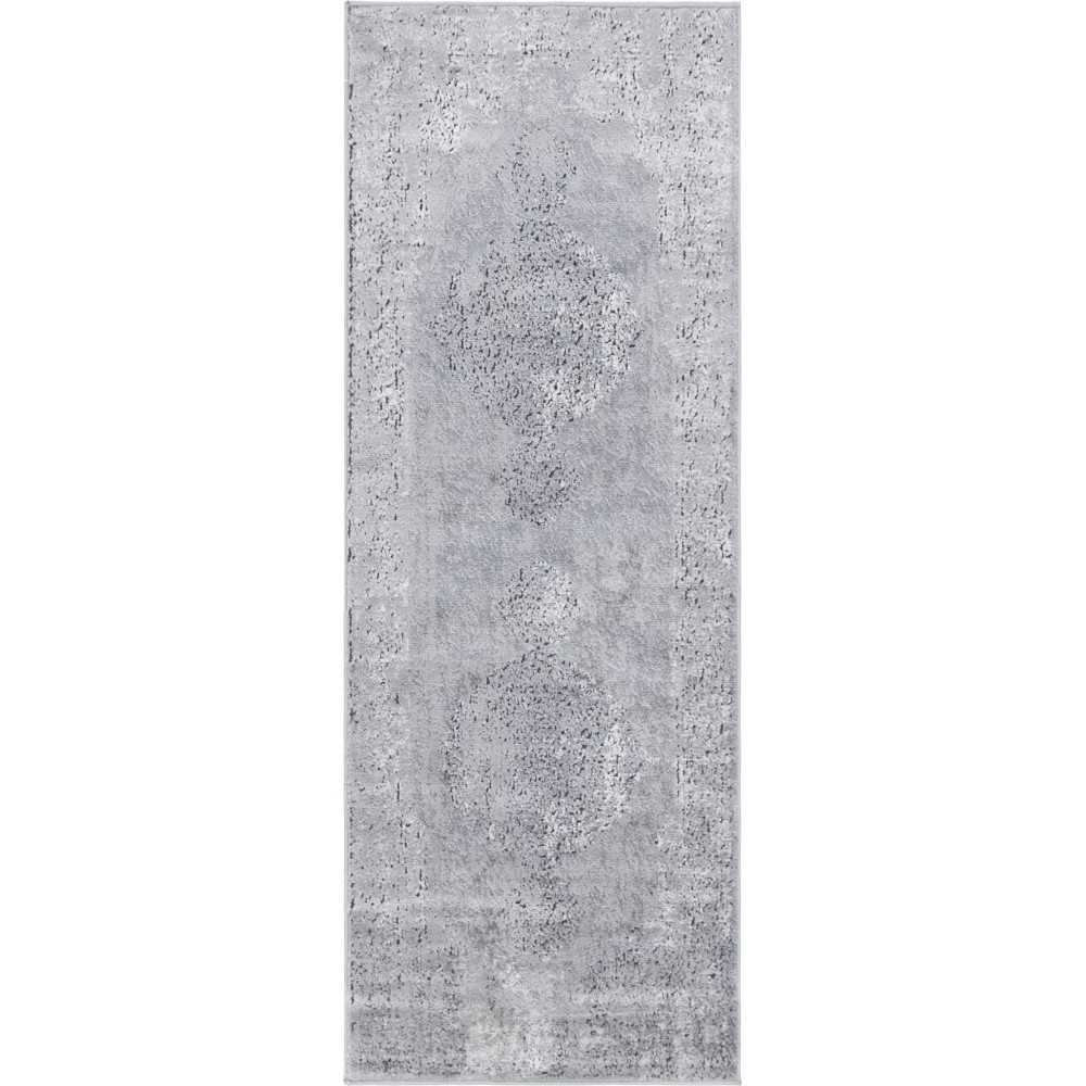 Rug Unique Loom Portland Light Gray Runner 2' 2 x 6' 0