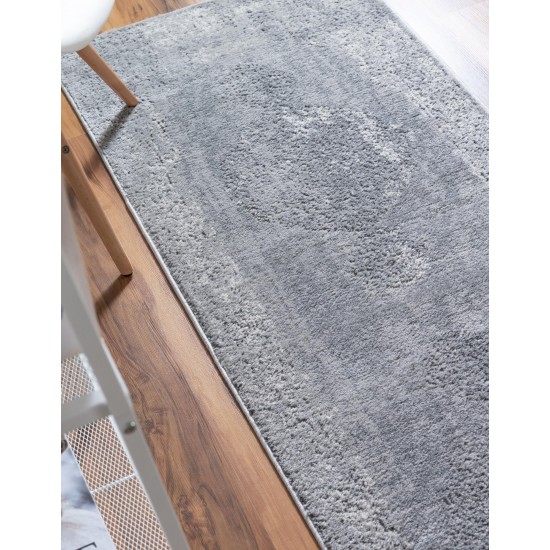 Rug Unique Loom Portland Light Gray Runner 2' 2 x 6' 0