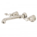 Kingston Brass Tudor 2-Handle Wall Mount Roman Tub Faucet, Polished Nickel