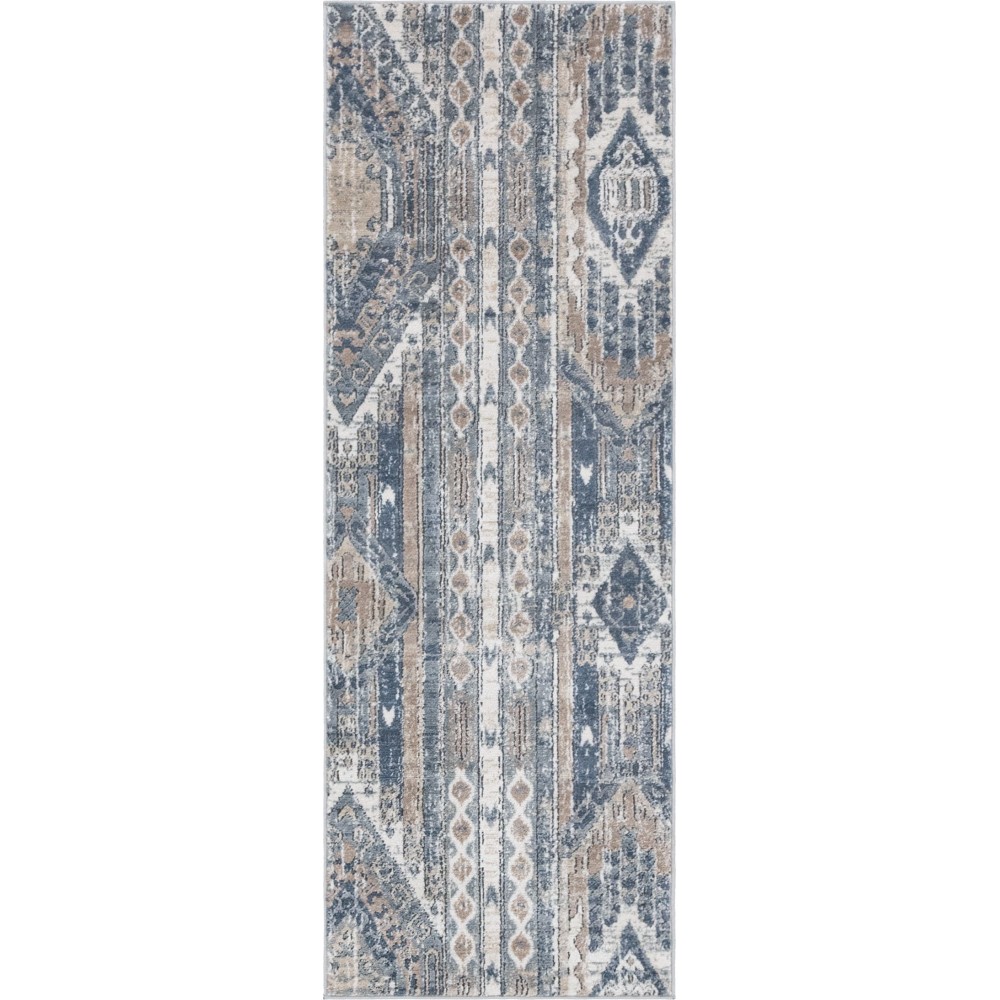 Rug Unique Loom Portland Navy Blue Runner 2' 2 x 6' 0